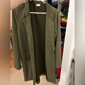Suede trench coat/cloak